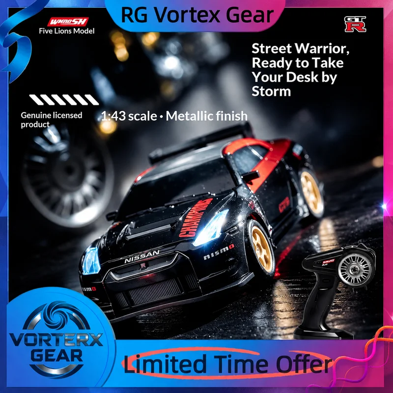 【In Stock】New 1/43 Gtr Remote Drift Car Full Proportion Gyroscope Entry-Level Officially Licensed Racing Mini Gift Toy Car