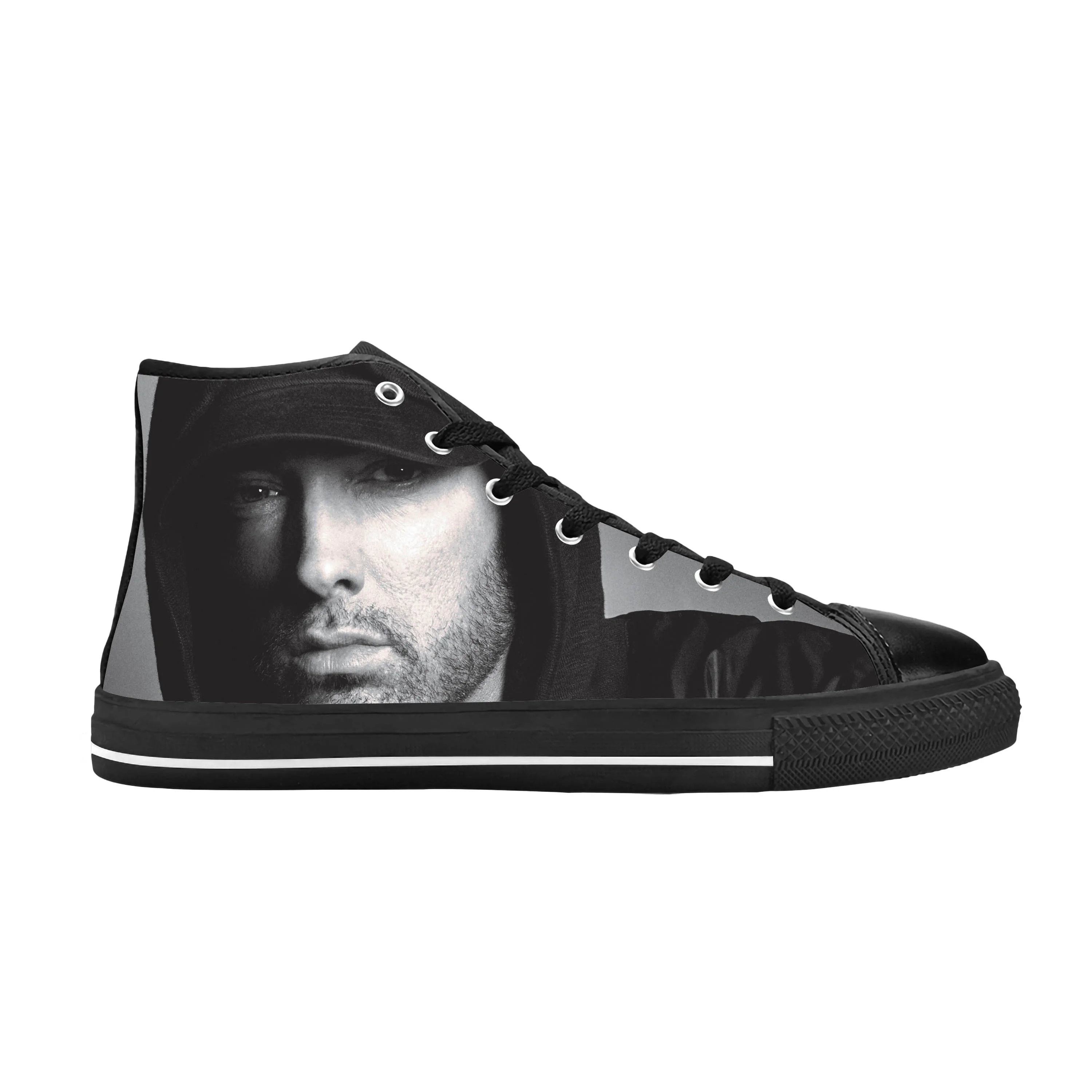 Hip Hop Rapper Rap Singer Music Eminem Rock Funny Casual Cloth Shoes High Top Comfortable Breathable 3D Print Men Women Sneakers