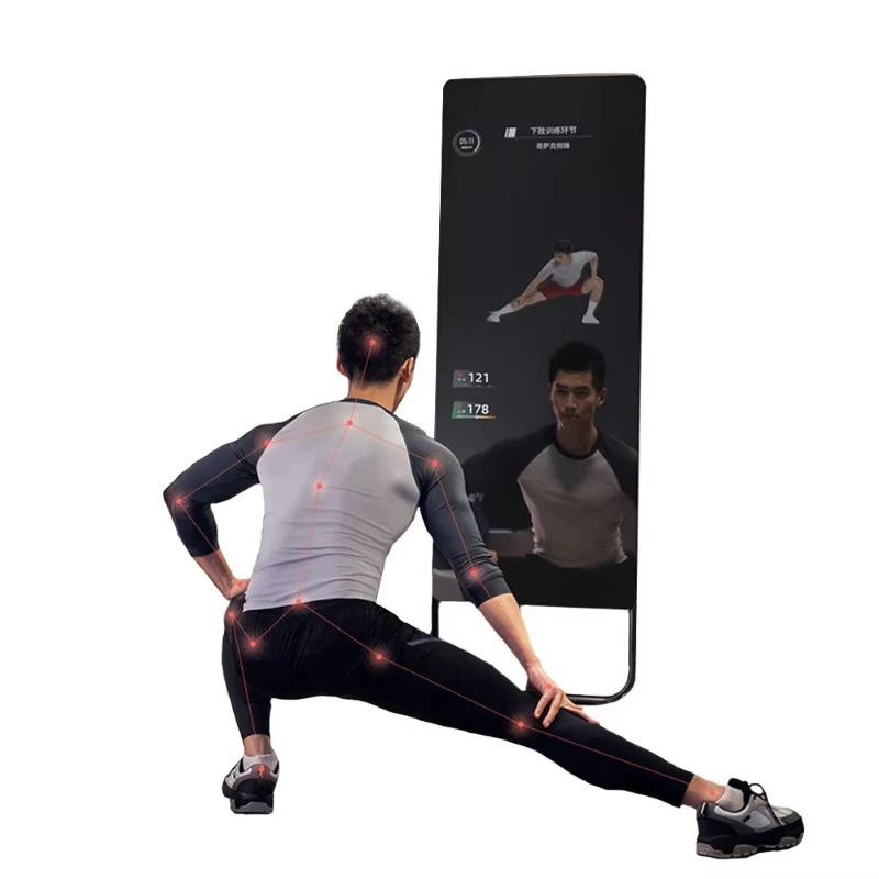

Gym mirror for living room with exercise video trainer monitor virtual fitting mirror