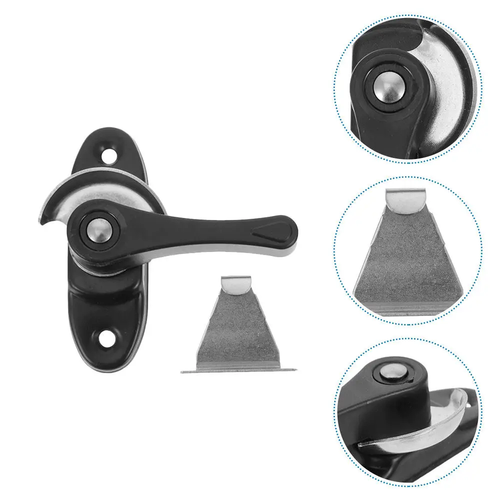2Set Stainless Steel Moon Lock Window Restrictor Latch Heavy Duty Door Hook Lock for Home Office Hotel Security Sliding Sash
