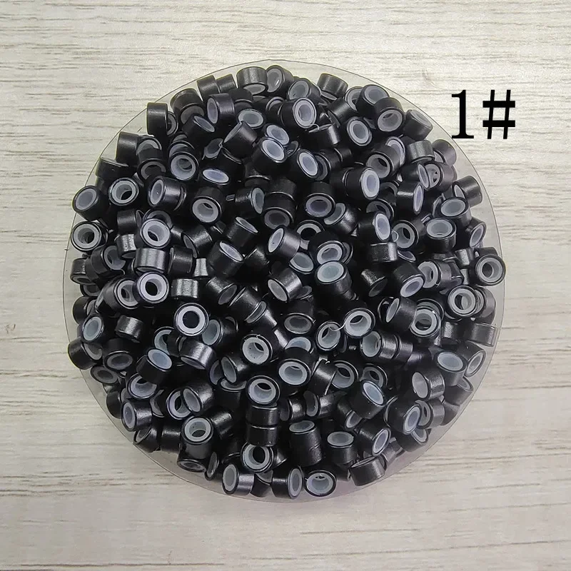 5.0mm*3.0mm*3.0mm Silicone Micro Link Tube Ring for Hair Extensions beads 500pc/bag nano ring Beads Salon hair extension Tools
