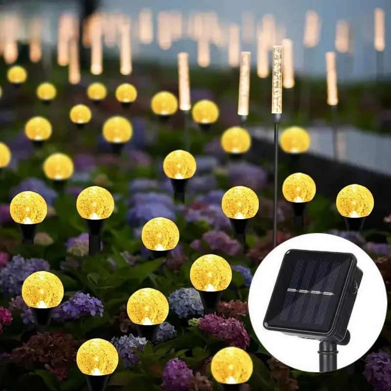 Outdoor Solar Bubbles Lawn Lamp String Set Landscape Decoration Waterproof Leds Solar-Powered Stake Lights for Garden Yard