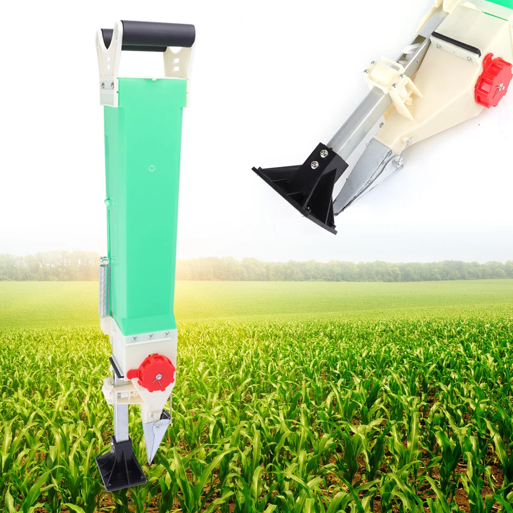 Semeadora manual de tubo único - Ferramenta de plantador de jardim de altura e profundidade ajustáveis - Conjunto de plantio de solo para legumes/flores