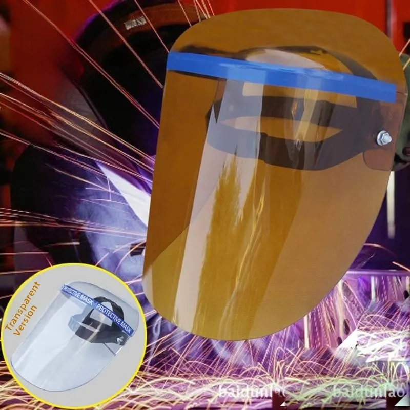 Full-Face ield Anti-Oil Splatter inding Head-Mounted Kitchen Dustproof Industrial Protection Welding Arc Welding Face ield