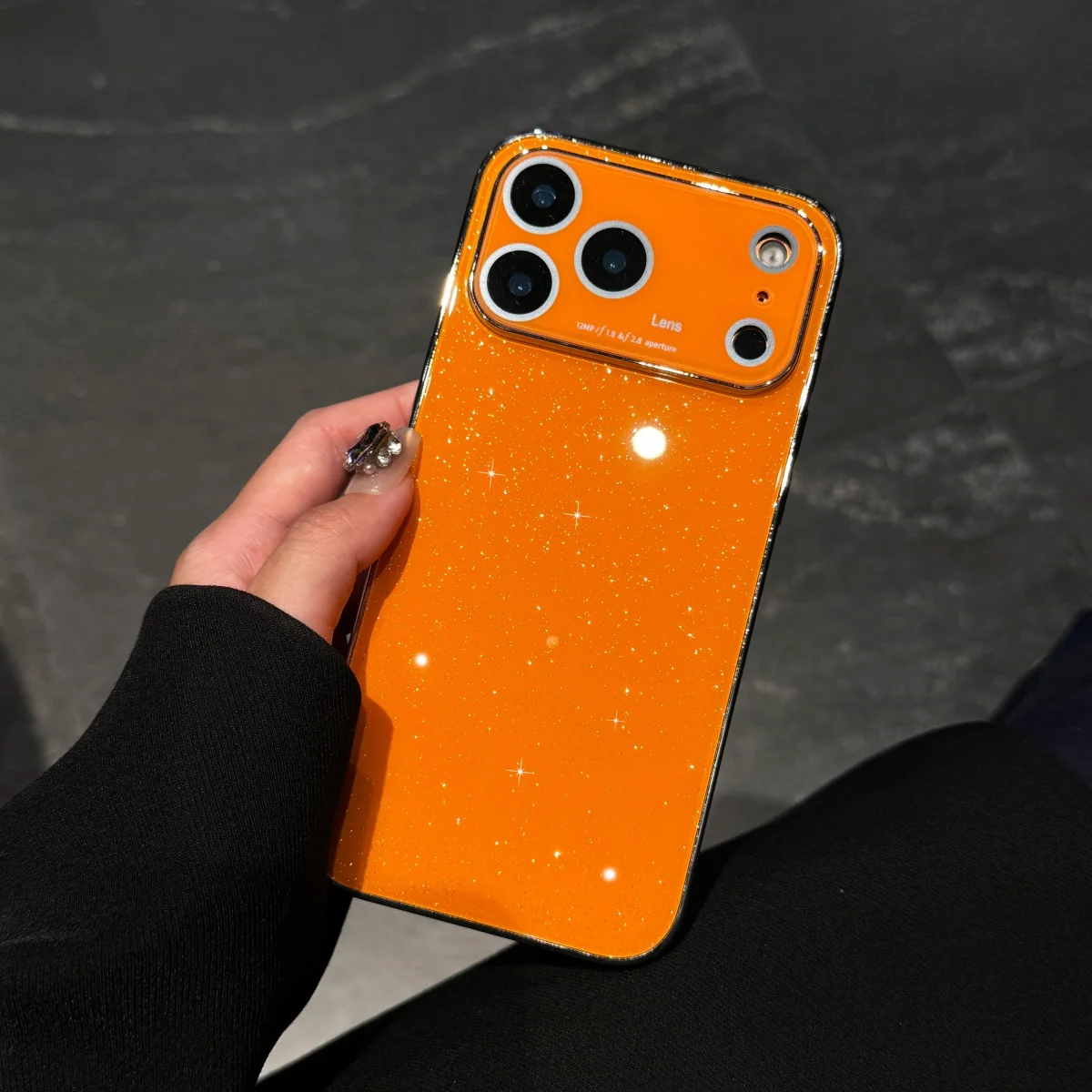 Original Starry Sky Glitter Überzug Glas Backplane Fall Für iPhone 17 Air 16 15 14 13 Pro Max Luxus Kamera objektiv Schützen Abdeckung