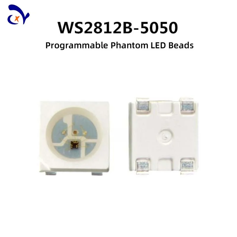 50PCS High Bright WS2812B 5050RGB Phantom Color Quad LED Built-in Driver IC Bead 5V