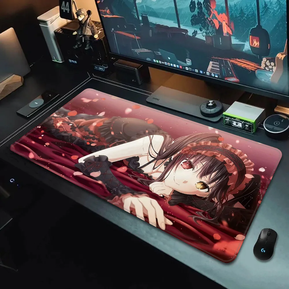 T-Tokisaki Kurumis Mousepad HD Printing Computer Gamers Locking Edge Non-slip Mouse Pad XXL90x40cm Keyboard PC Desk Pad