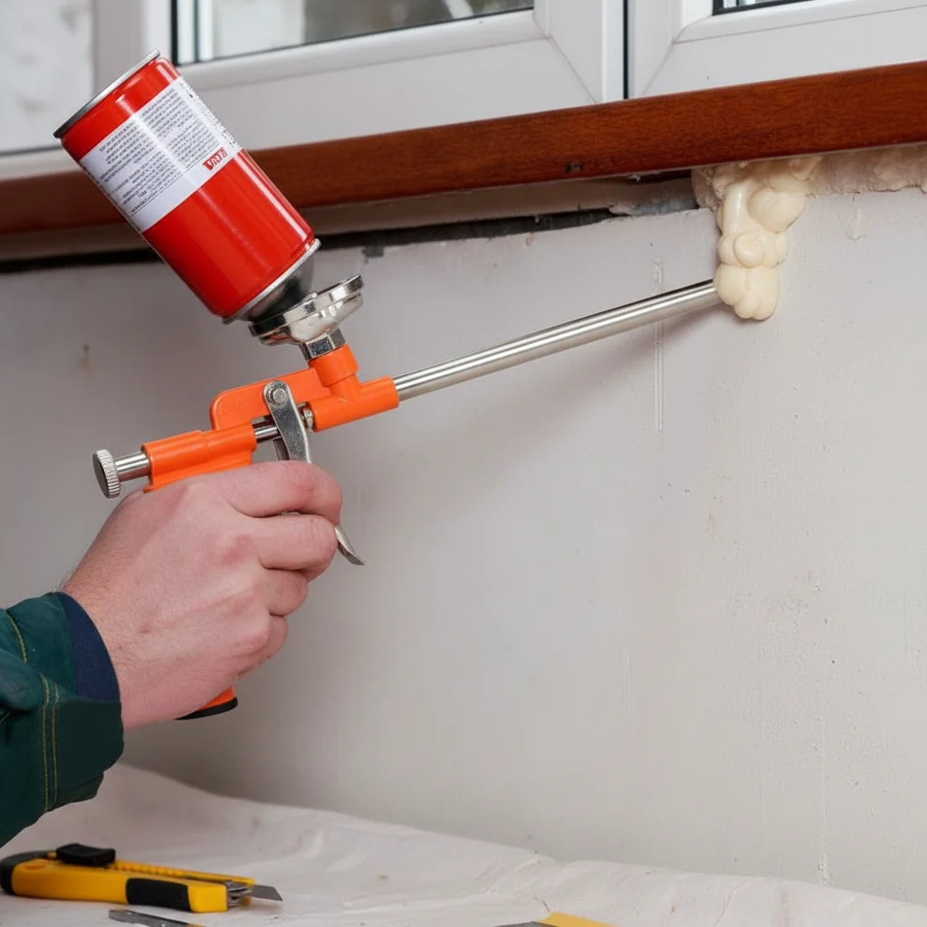 Professional Foam Expanding Spray Gun for House Renovation Metal Polyurethane Foaming Jet Glue Gun Foam Sealant Caulking Tool