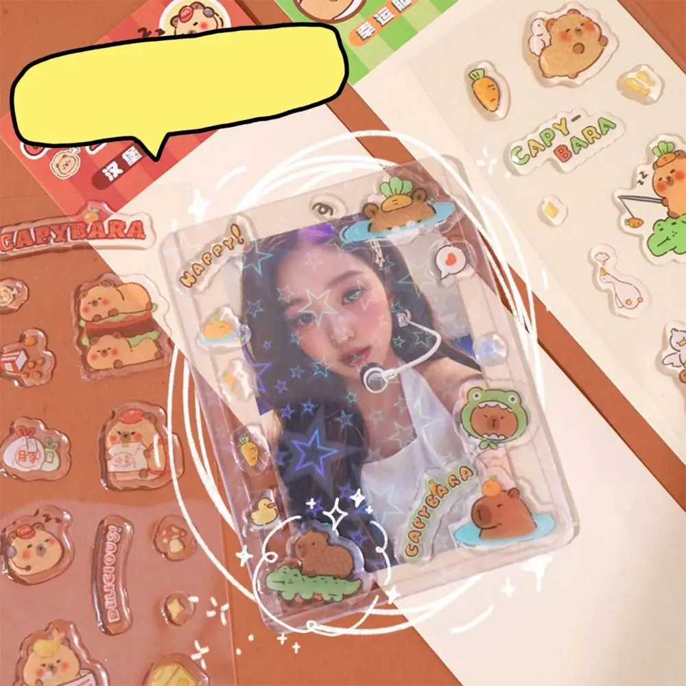 Cute Guka Capybara Drop Glue Sticker Cartoon Creative DIY Notebook Diary Decoration Paste Multi-purpose Self-adhesive