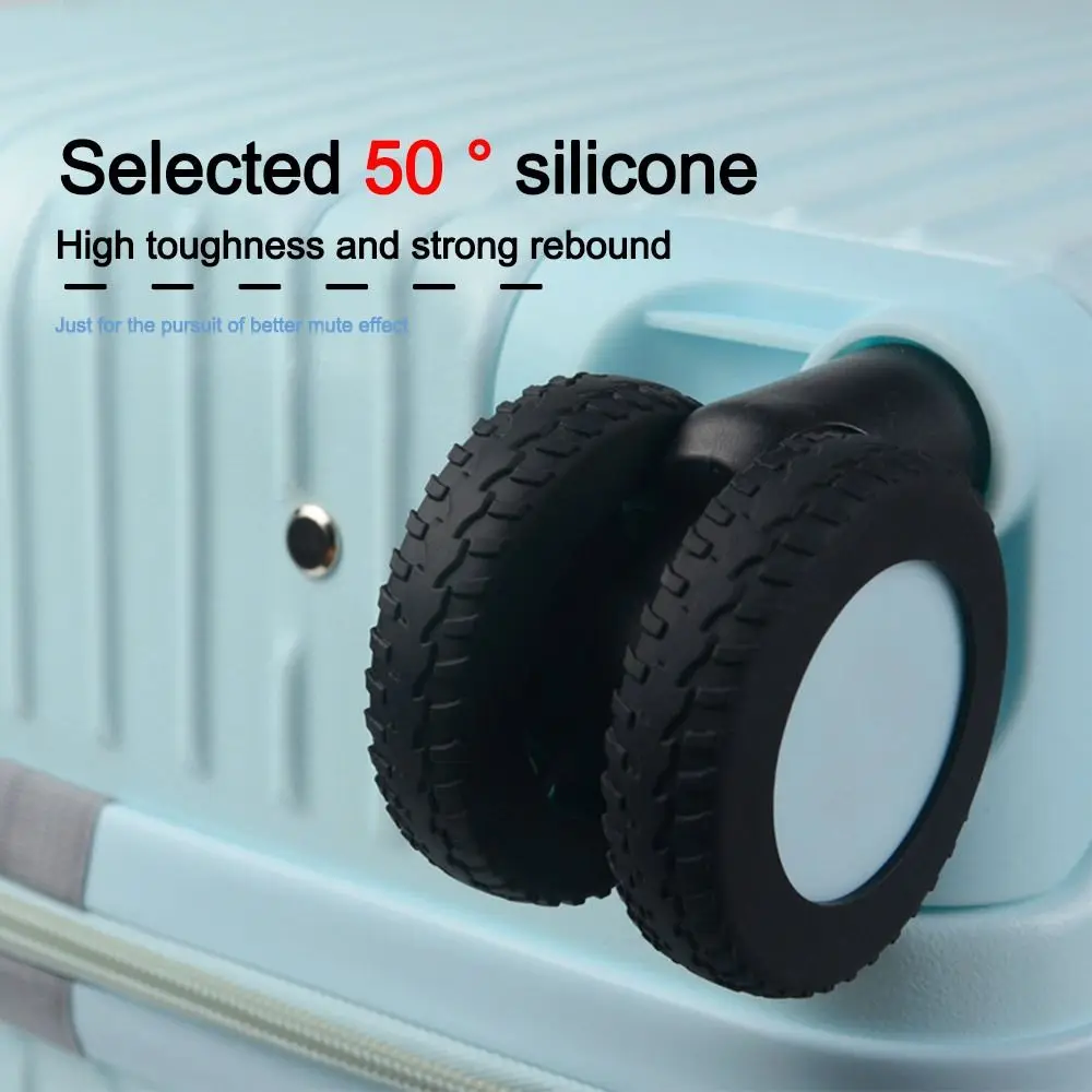 8Pcs Suitcase Parts Travel Luggage Caster Shoes Silent Sound Reduce Noise Trolley Box Casters Cover Reduce Wheel Wear