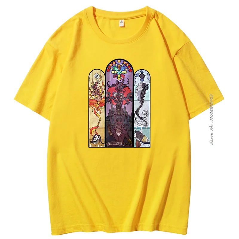 Bloodborne Dark Souls Horrible Games graphic t shirts Yharnam Stained Glass Cotton Tees Harajuku men's short sleeve t-shirt