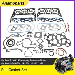 Engine Parts Full Gasket Set Fit 3.9 4.2 L Gas For Ford F150 F250 Monterey Freestar 3.9L 4.2L OHV V6 12V 05-08 HGS4129