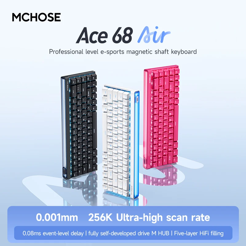 

MCHOSE Ace68 Air Wired Magnetic Switch 0.01mm 128K+8K Mechanical Gamming Keyboard