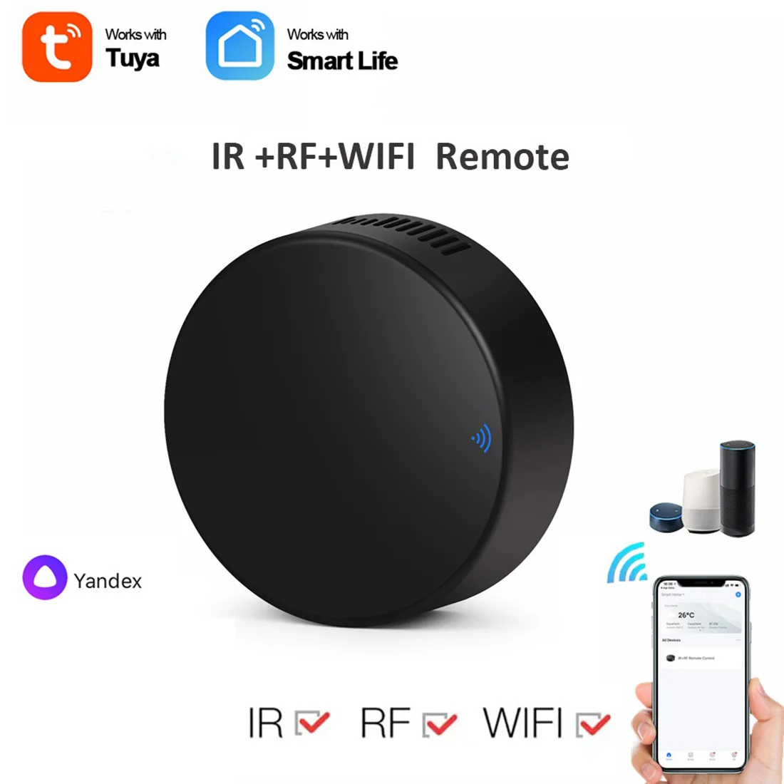 Tuya Smart RF IR Remote Control WiFi Smart Home Infrared Controller for Air Conditioner TV TV Support Alexa,Google Home