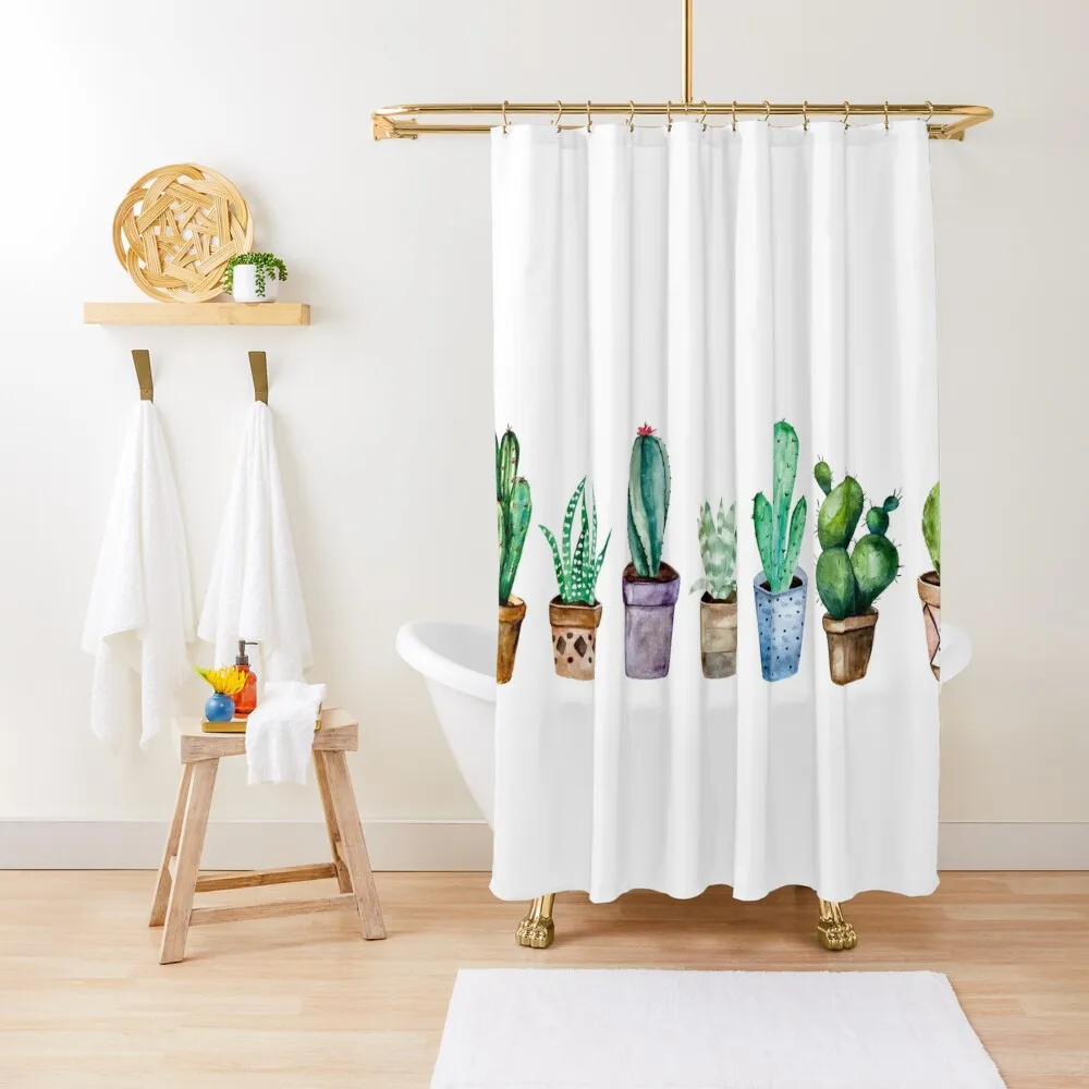 

Cactus and little plants Shower Curtain Window Bathroom Deco Curtain