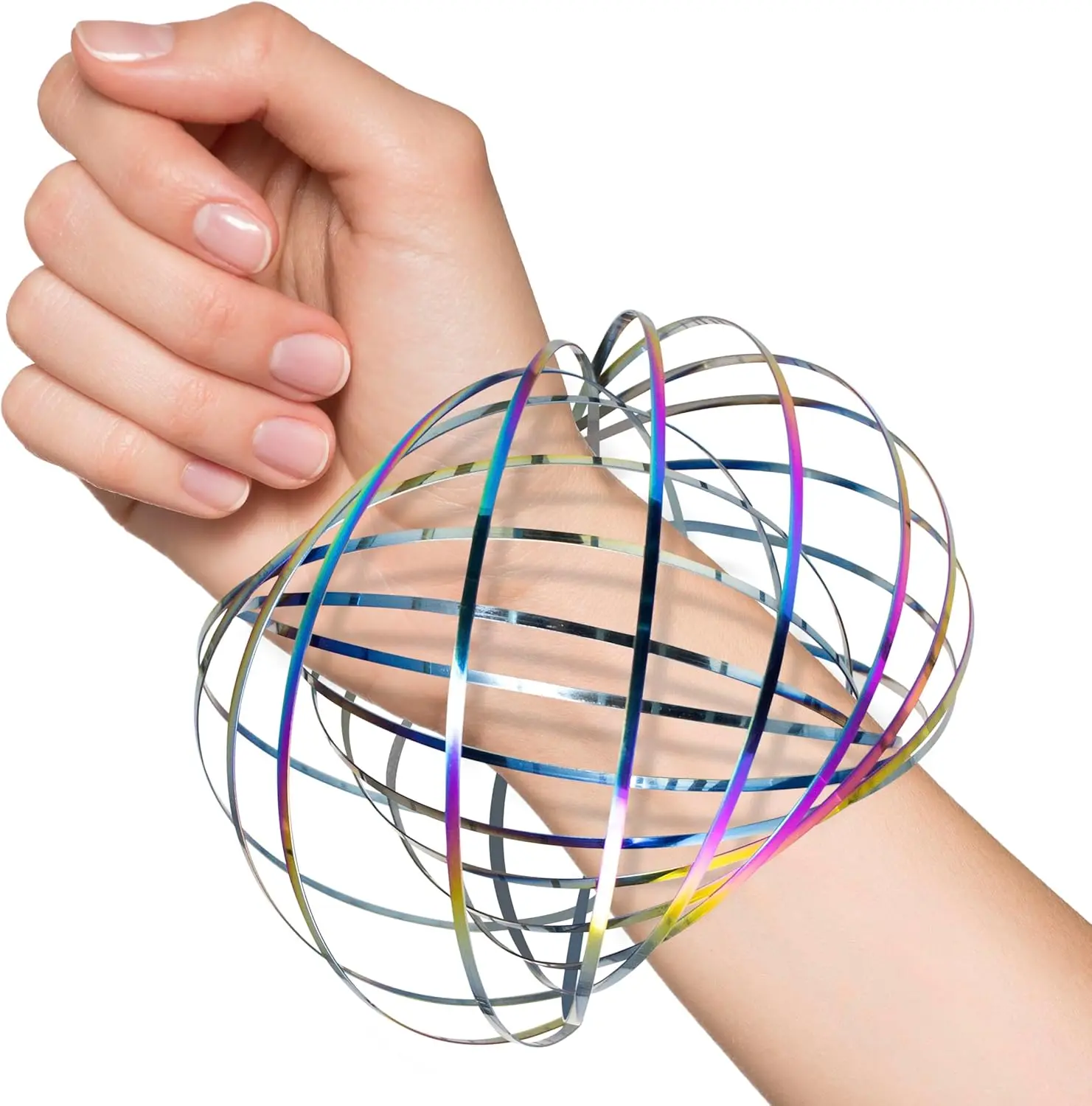 Colorful Kinetic Toroflux Magic Ring Ideal Flow Toy Outdoor Play Stress Relief Fidget Toy For All Ages Kids Adults Gift