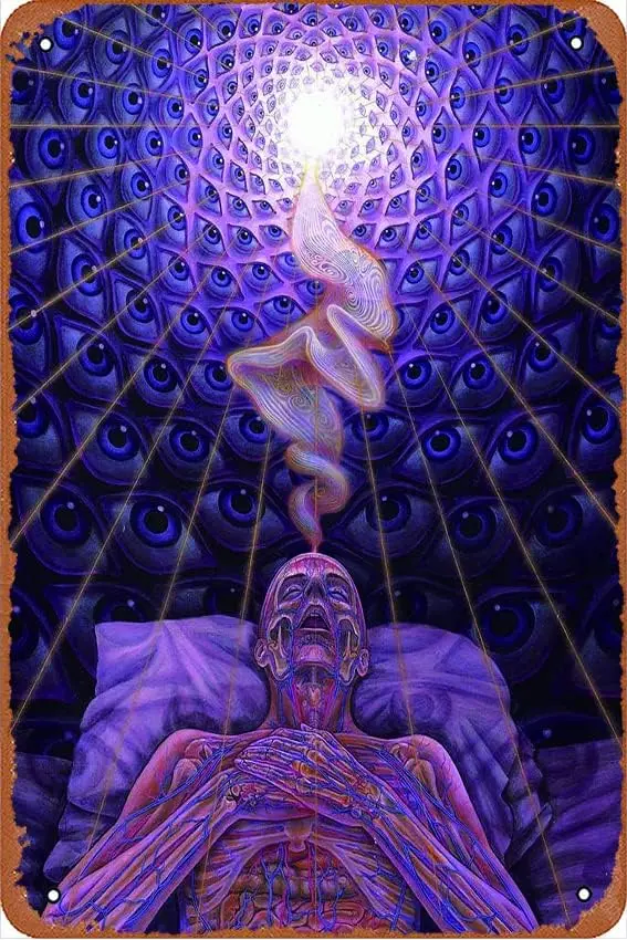 Tool Purple Trippy Art Metal Tin Sign Retro Wall Decor for Home Gate Garden Bars Restaurants Cafes Office Store Pubs Club Sign G