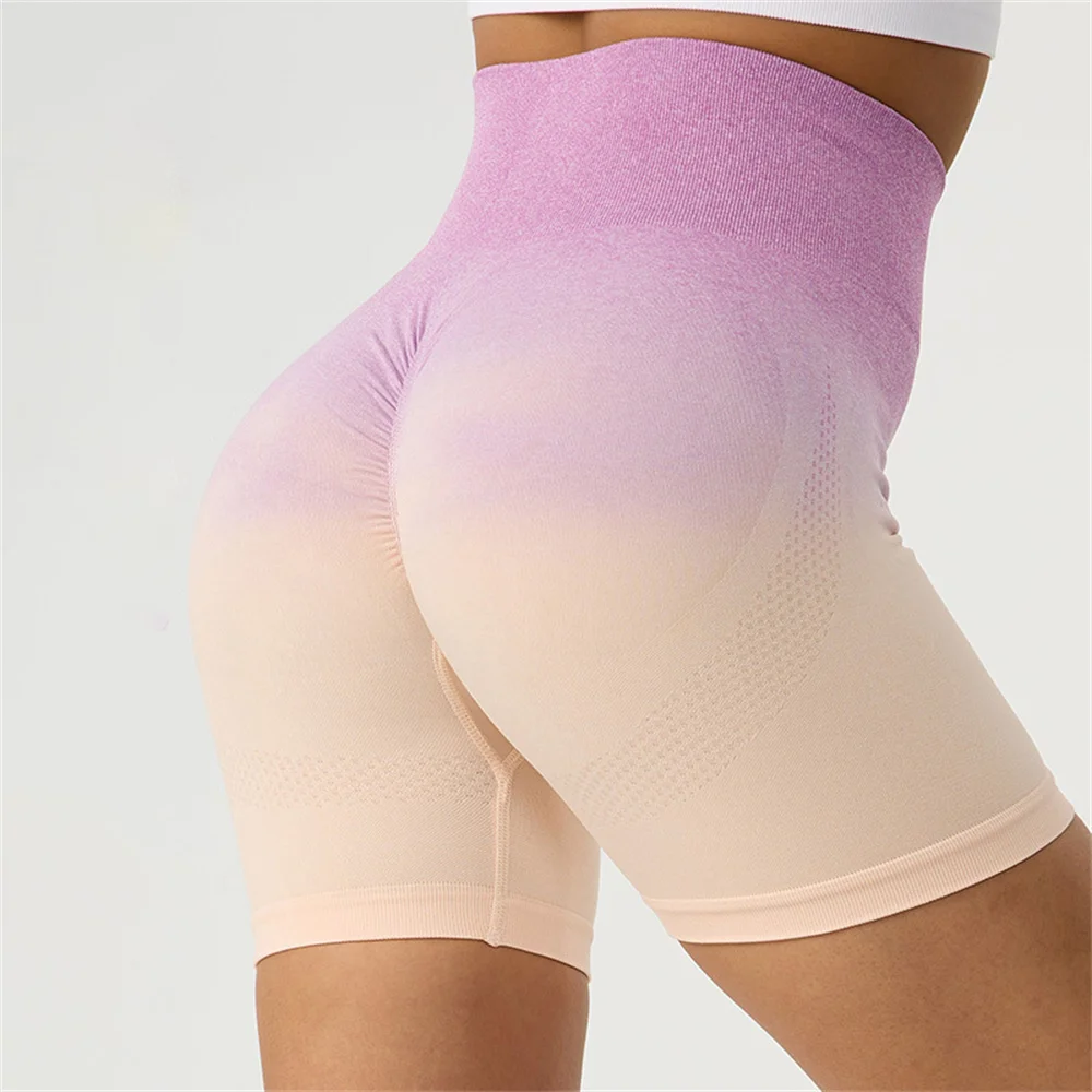 Women’s High Waist Peach Butt Sport Shorts Tie-dye Yoga Leggings Quick-Drying Gym Training Fitness Modern Dance Ballet Shorts