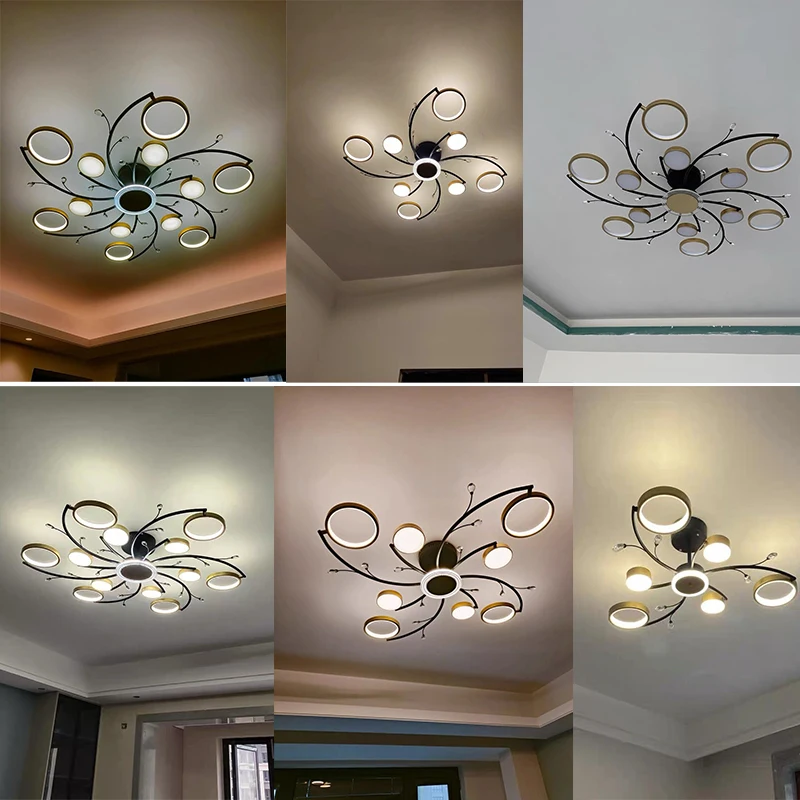 Nordic LED Ceiling Chandelier For Living Room Bedroom Kitchen Dining Room Ceiling Light Lustre Indoor Lighting