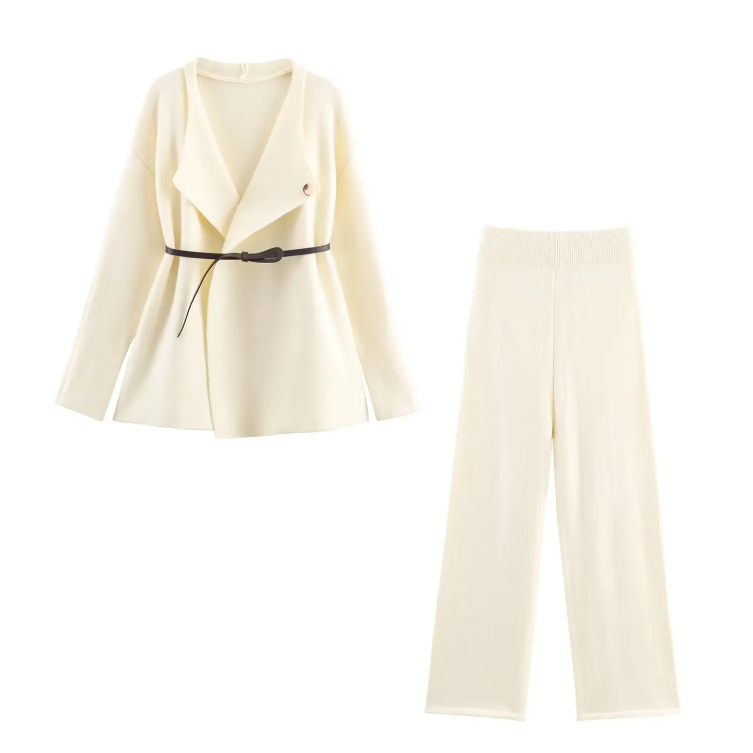 Hh Woman Causal Solid Knitted Suit - Image 5