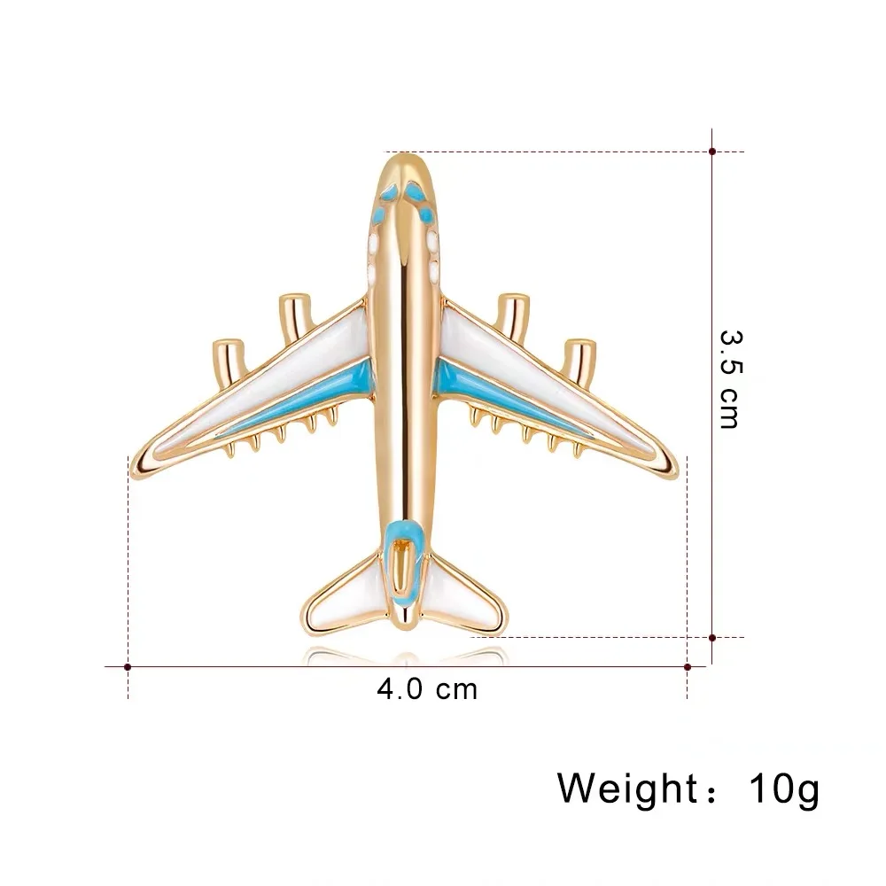 Airplane Brooch Pins Enamel Red Blue Plane Luxury Brand Brooches For Women Men Costumes Aircraft Brooch