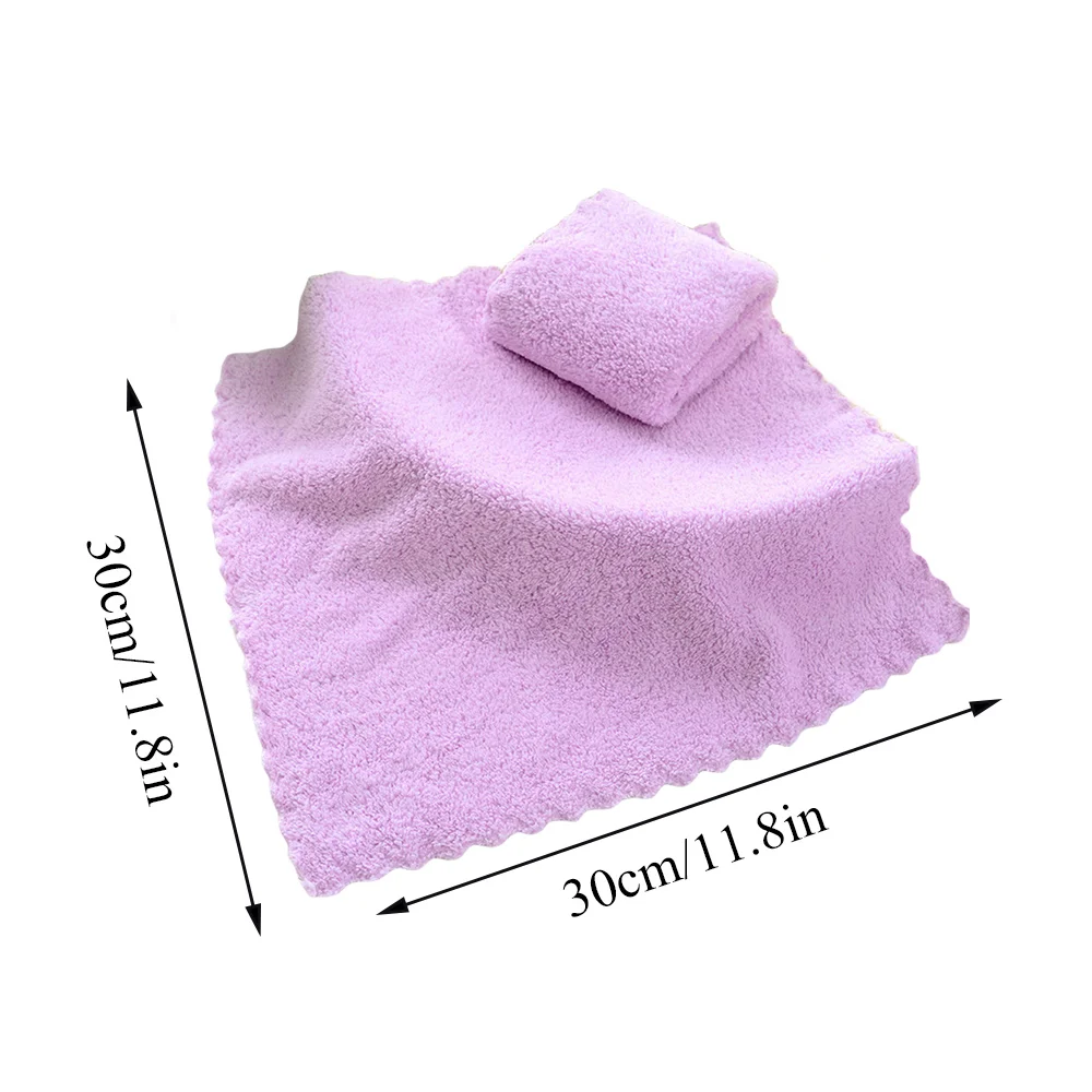 6 Colors Handkerchief Towels High Quality Coral Velvet Small Towel Solid Color Soft Thick 30*30cm For Adults Kids Hand Towels