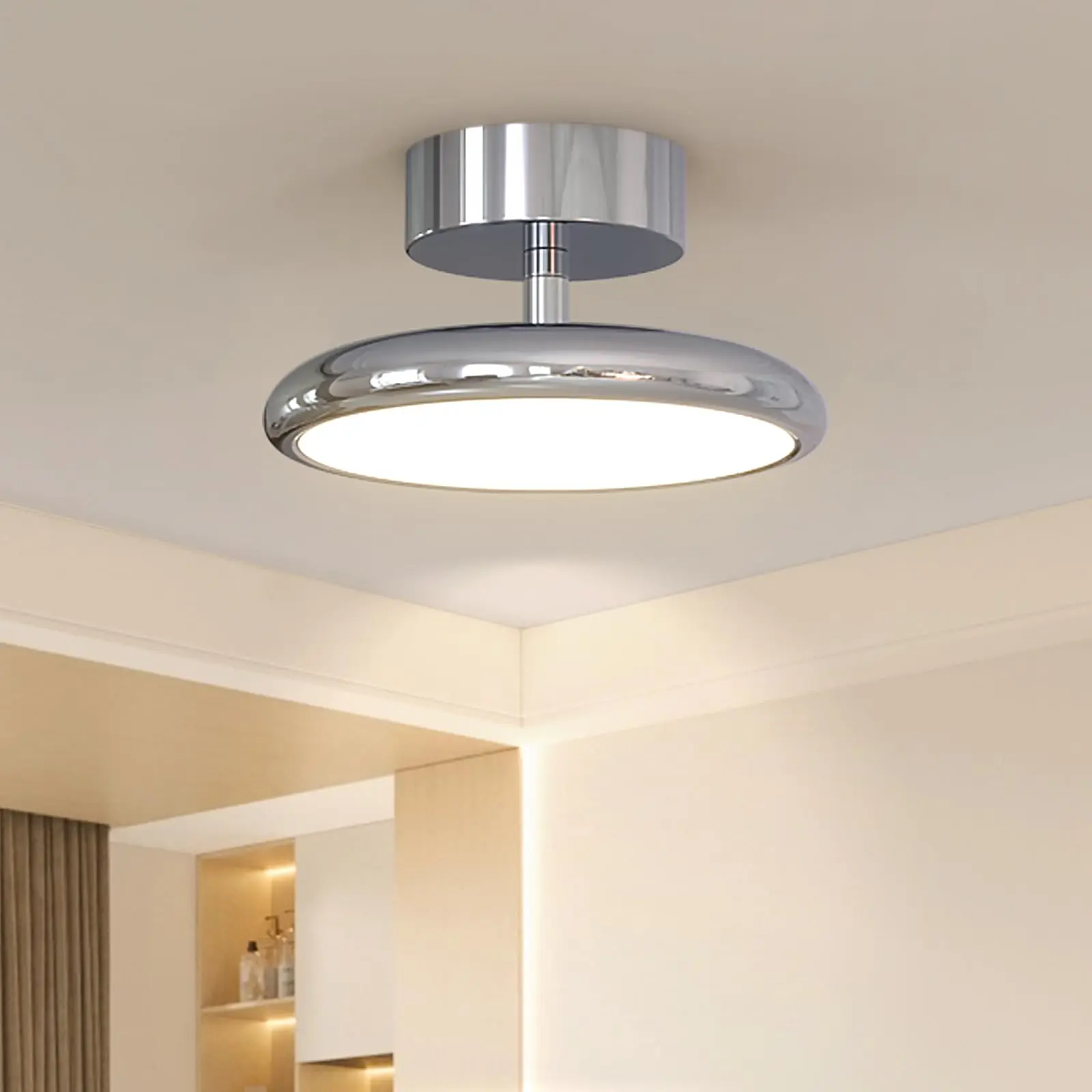 

Hallway Light,15W Semi Flush Mount Chandelier, Modern LED Ceiling Light Fixtures, for Garage Balcony Corridor Stair Aisle Lamp