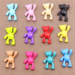 6pcs Enamel Bear Candy Colors Charm Pendant Necklace Bracelet Earrings Pendant Women Jewelry DIY Accessories