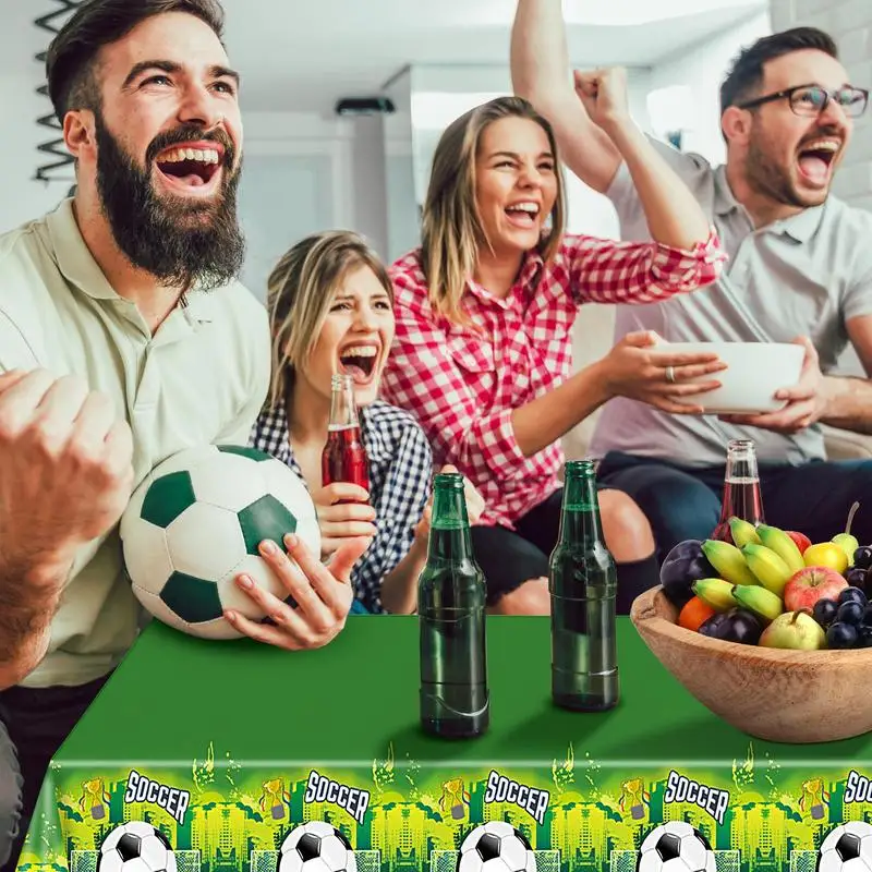 Football Party Table Cloth Rectangular Football Touchdown Table Cover 51x86 Inch Home Decoration Photo Backdrops Gameday