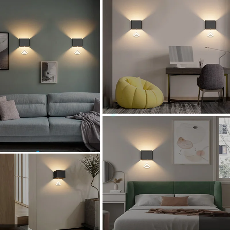 Motion Sensor LED Wall Night Light Rechargeable Interior Wall Lamp for Bedroom Corridor Stairs Loft Indoor Living Room Lighting