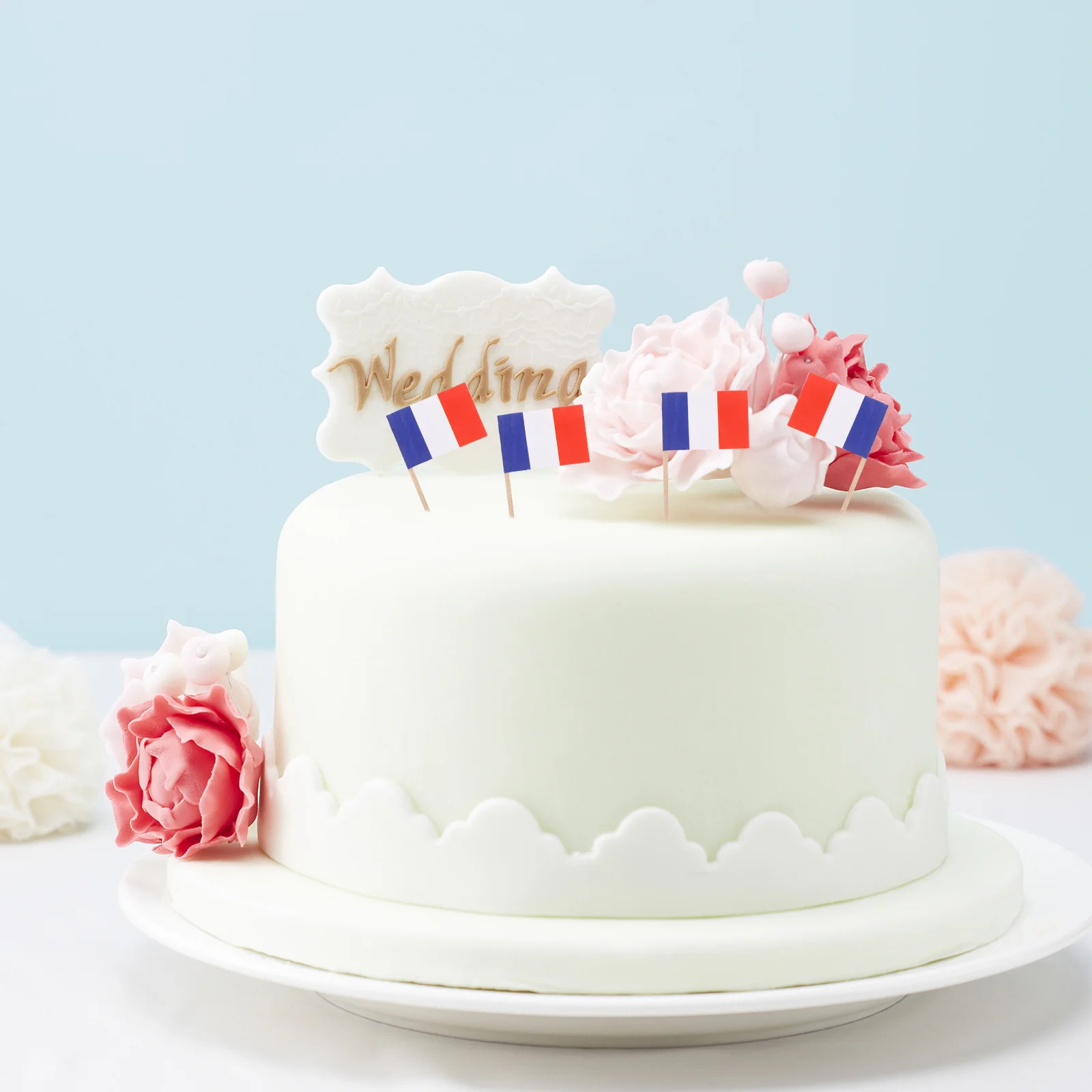 

100Pcs Flag Cupcake Topper Picks Bright Colorful Chic Cake Toothpicks Party Decoration Fun Toothpick Flags Cupcake Picks