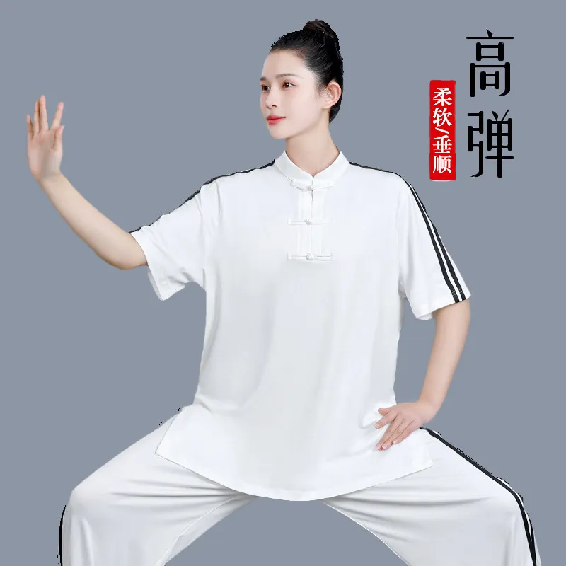 Summer New Milk Silk Tai Chi Uniform - Women's Premium Martial Arts Performance & Practice Set for Youthful Style (Unisex)