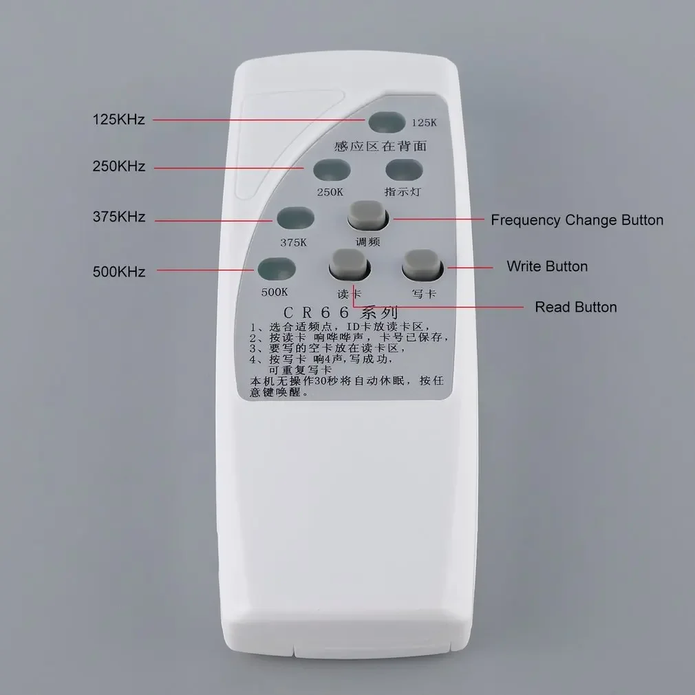 Imagem -02 - Copiadora de Cartões de Identificação Rfid com Luz Indicadora Scanner Programador Leitor Gravador Duplicador Sensível Cr66 125 250 375 500khz