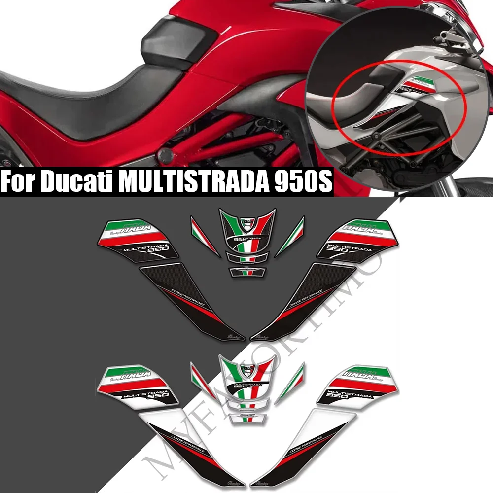 For Ducati MULTISTRADA 950 S 950S moto Protector Stickers moto Decals Gas Fuel Oil Kit Knee Tank Pad Grips
