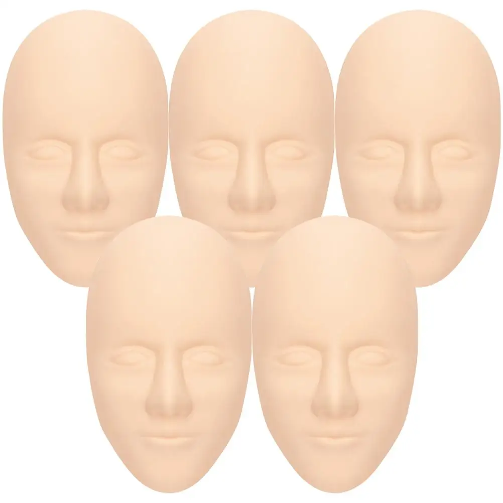 5 Pcs Fake Face Skin Makeup Practice Embroidered Mannequin Faces Silicone Gel Tattoo Supplies Easy Color Real Skin