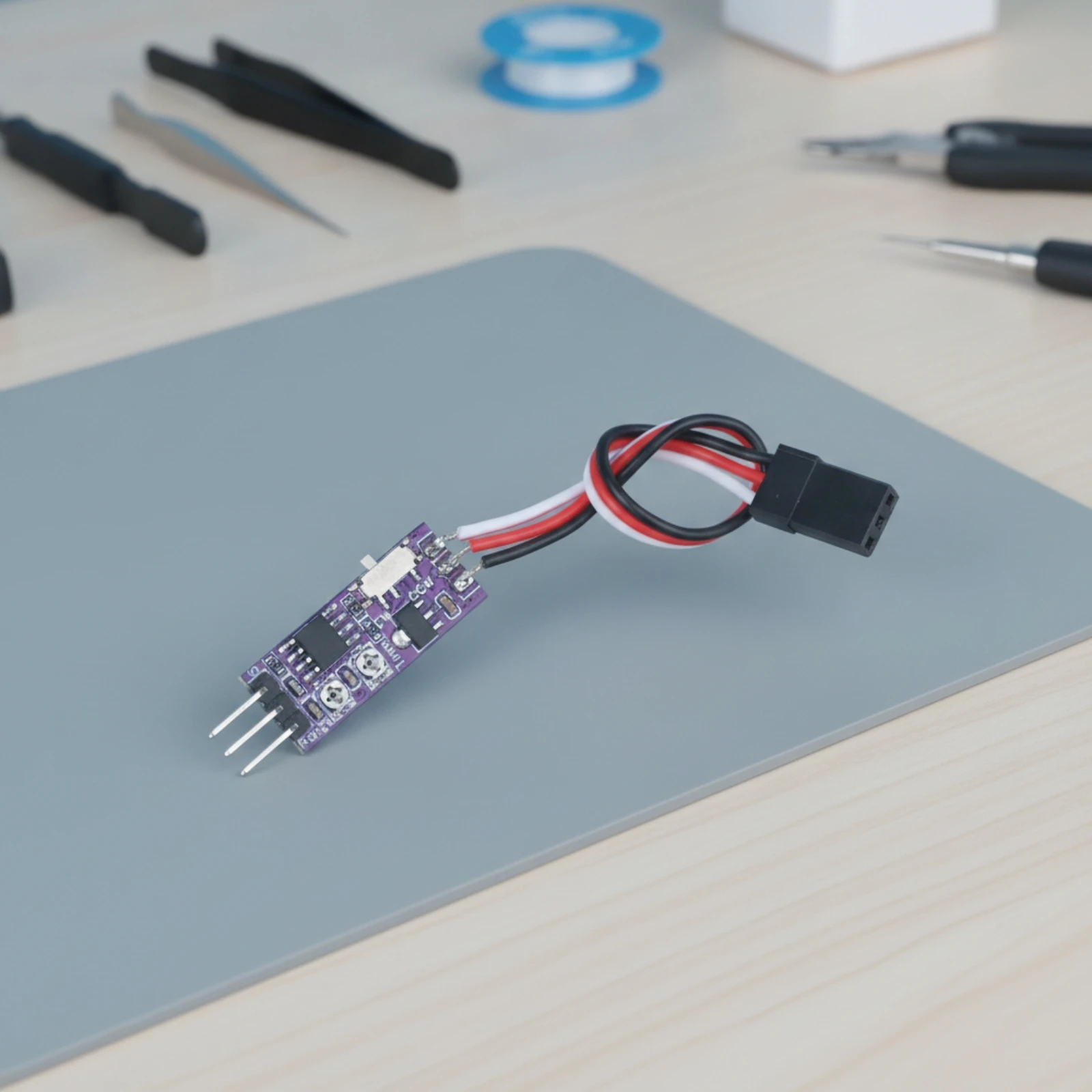 Servo Controller with Switch Adjustable Servo Controller Board Converter with Cable Inline PWM for Hobbyists, RC Projects