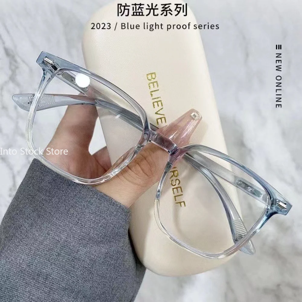 Anti-Blue Light Glasses for Women Men Transprent Big Square Frame Blue Light Blocking Computer Eye Protection Glasses Googles