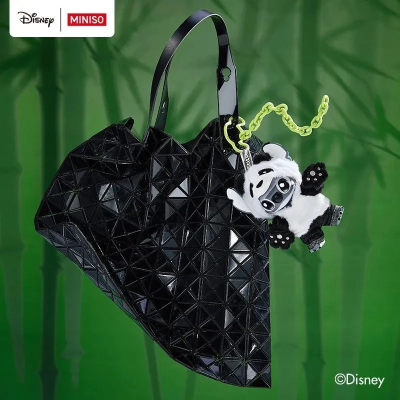 Miniso Stitch Figure Vinyl Plush Toy Stitch Panda Version Chinese Region Anime Figure Doll Pendant Keychain Ornament Toys Gift