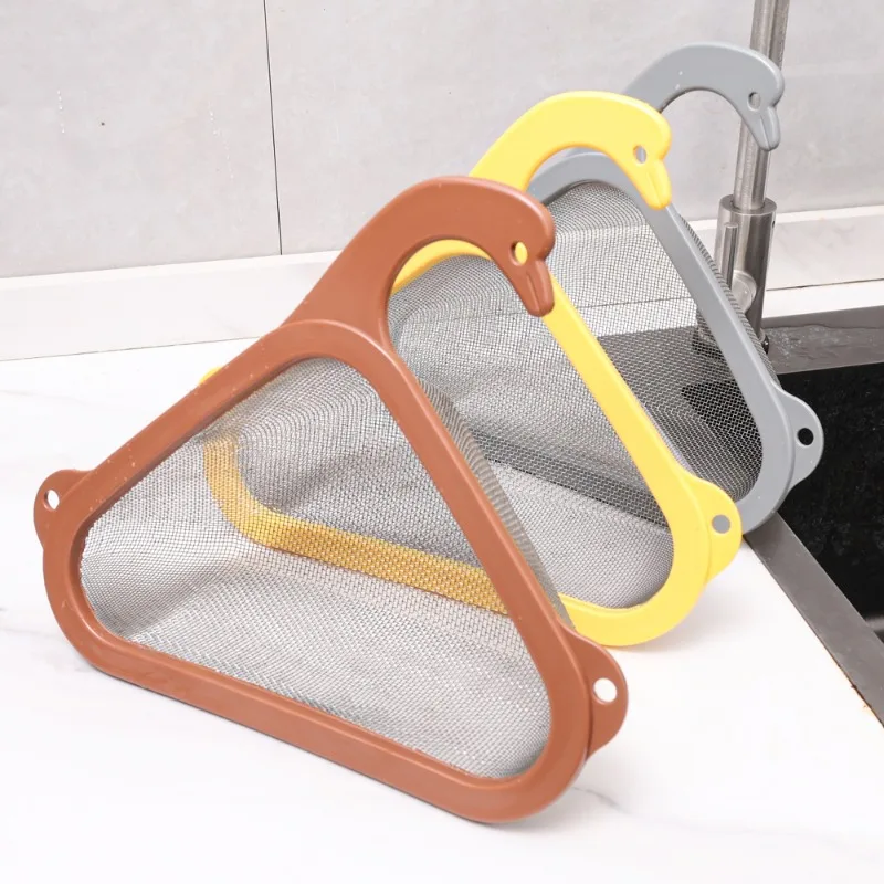 Cesta de filtro para fregadero de cocina, escurridor Triangular de drenaje, estante colgante de almacenamiento para residuos de cocina