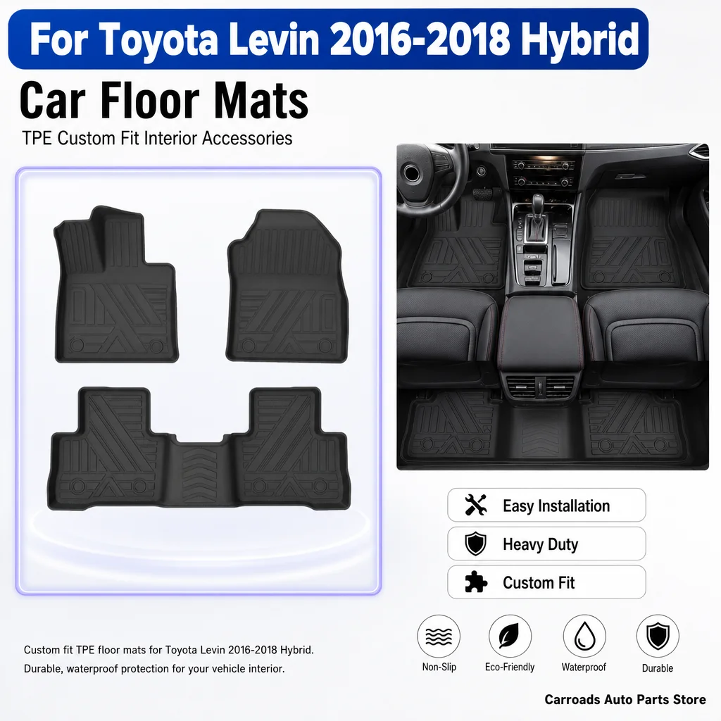 (LHD)Car Floor Mats for Toyota Levin 2016-2018 Hybrid TPE Custom Fit Interior Accessories Vehicle Footwell Liner Accessories