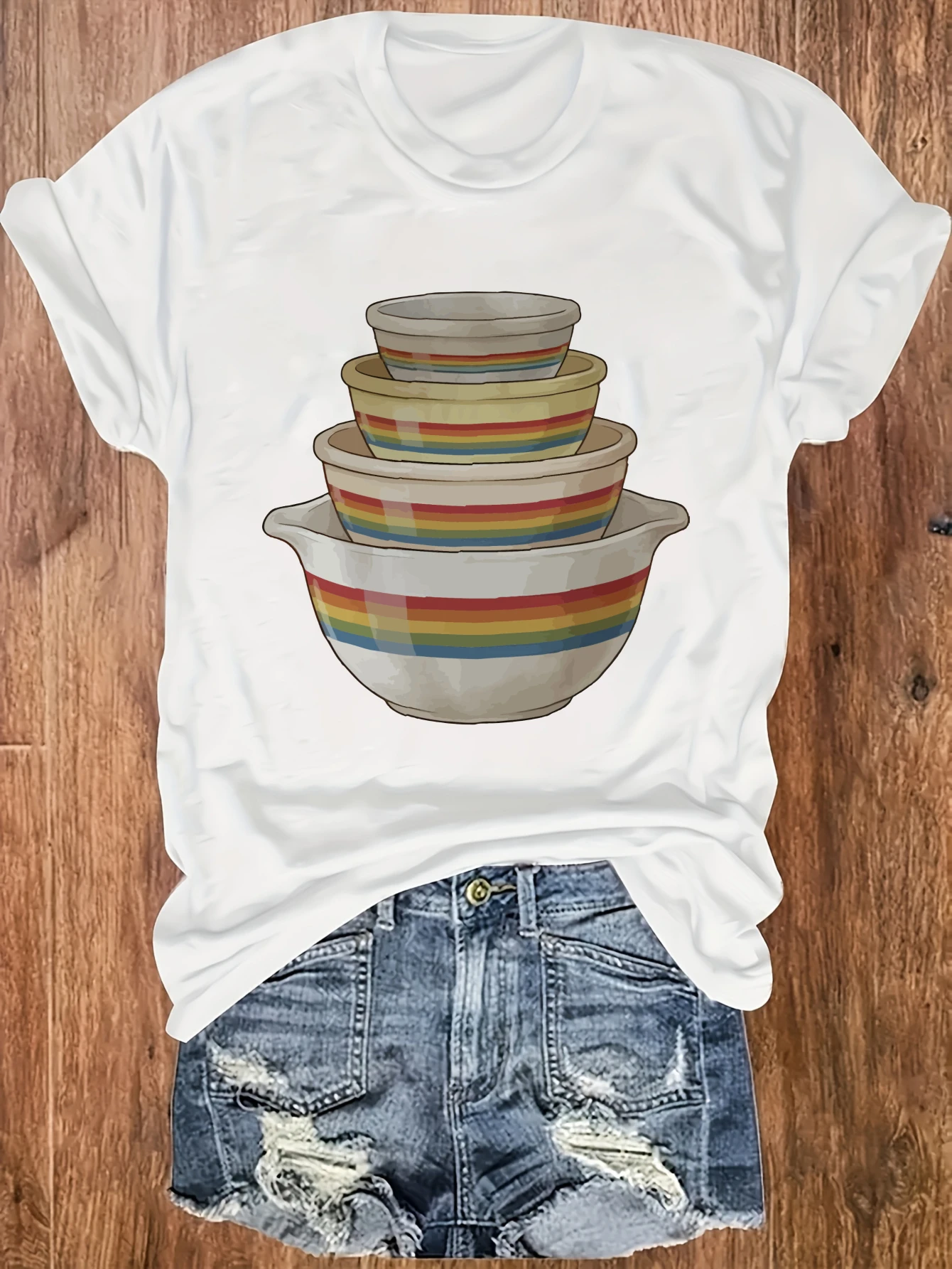 

women's plus size tank top Stacked Rainbow Bowls Design Suitable for sports and daily wear womens clothes summer beach vacation