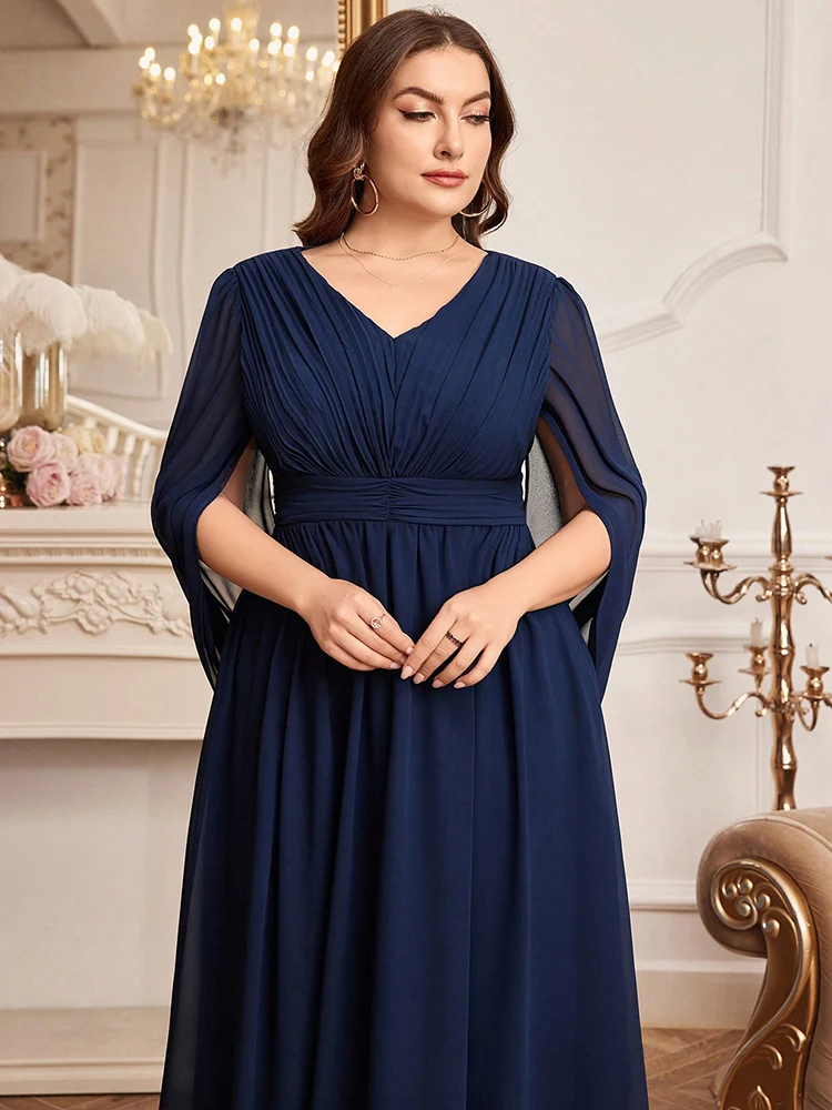 TOLEEN-vestido feminino emendado de tule com decote em V, cintura adornada, festa de baile, dama de honra, plus size, verão, novo, 2022