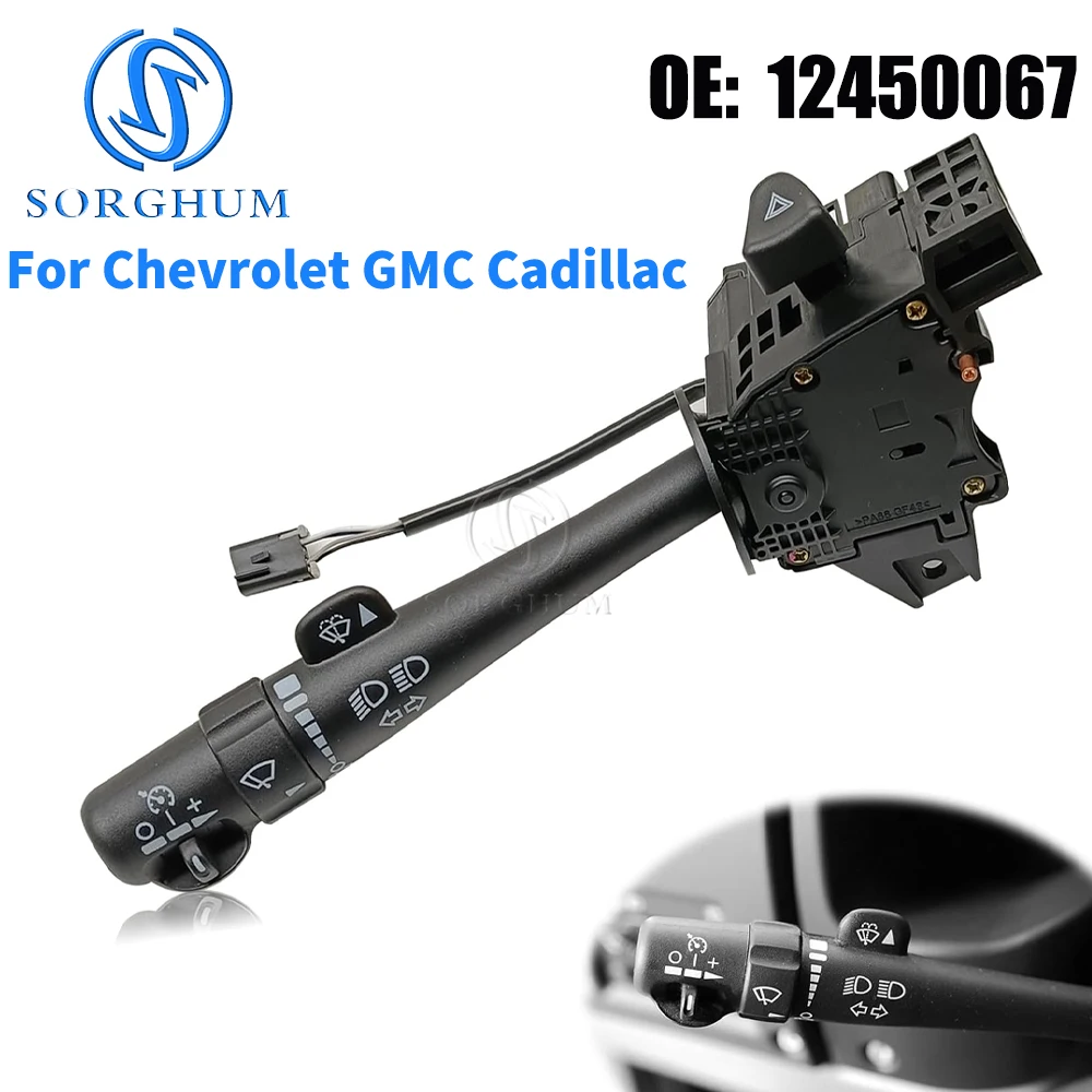 

SORGHUM переключатель указателя поворота, управление стеклоочистителем лобового стекла 12450067, для Chevrolet GMC Cadillac, круиз-контроль, переключатель рулевой колонки