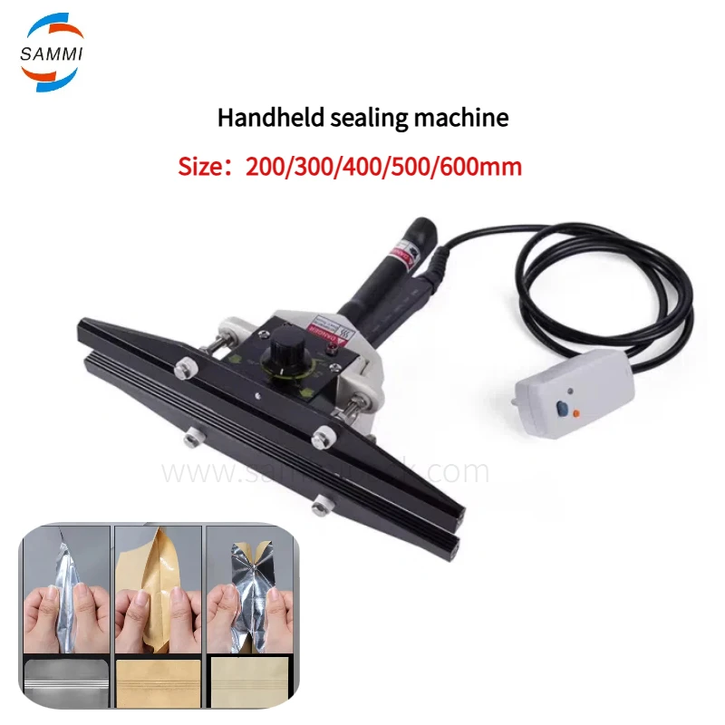 

SAMMI Impulse Heat Sealing Machine Hand Clamp Sealer 200-600mm Handheld Electric Aluminum Foil Kraft Paper Packing Sealer Packer