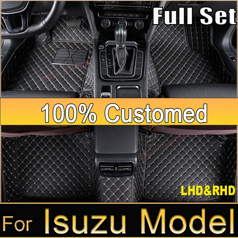 Car Floor Mats For Isuzu D-MAX MU-X 5seats MU-X 7seats 2020 2021Custom Carpet Waterproof Alfombrillas Coche Car Accessories