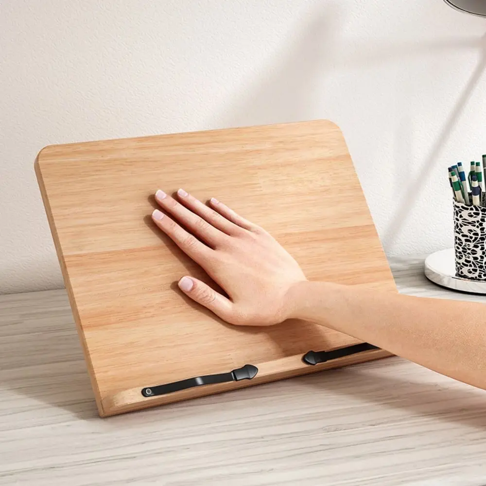 صينية حامل كتب بزاوية قابلة للتعديل، متعددة المواضع، مسند قراءة قابل للطي، 8 أوضاع مع حامل قراءة خشبي بمشبك #2