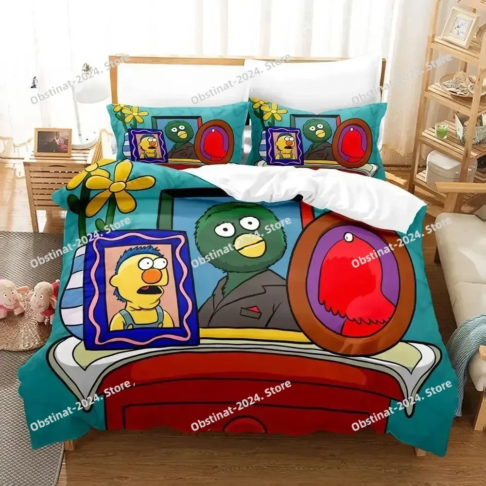 3d Anime Don't Hug Me I'm Scared Bedding Set Printed With Pillowcase Bed Duvet Cover Soft Single Double Queen Super King Size