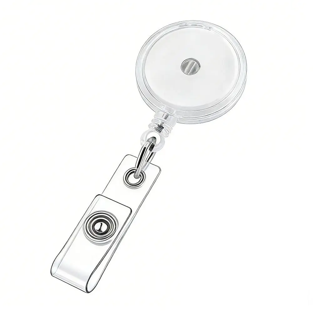 Plastic Material Retractable Badge Reel Clear Transparent Rotating Clip Name Tag Clip Swivel Clip 360 Rotatable