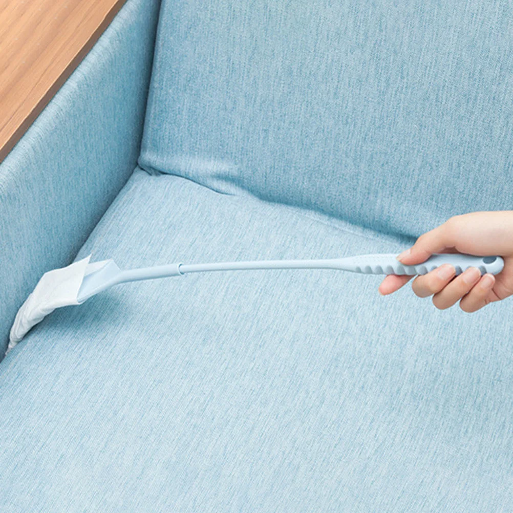 

Non-Woven Cleaning Brush Flat Head Extendable Dust Crevice Brush Blue Handle for Bathroom Kitchen Hair Dust Removal Hanging