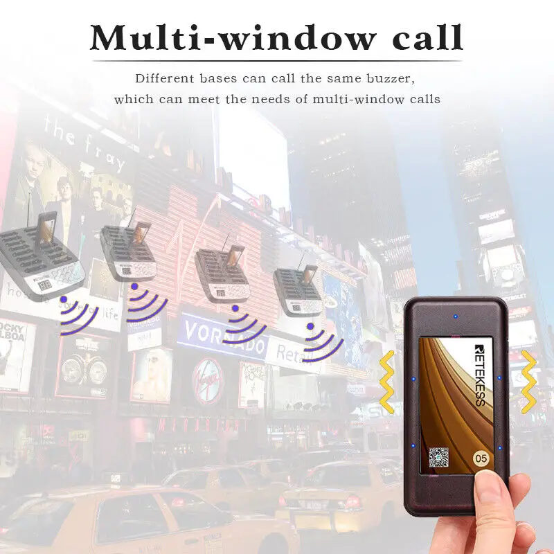 Retekess T113 Restaurant Coaster Buzzer Pager Wireless Guest Calling Queuing System Receivers For Cafe Food Truck Bar Hotel Club